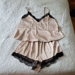 ASOS DESIGN Women's Satin and Lace Cami and Shorts Set- Size 6- New!